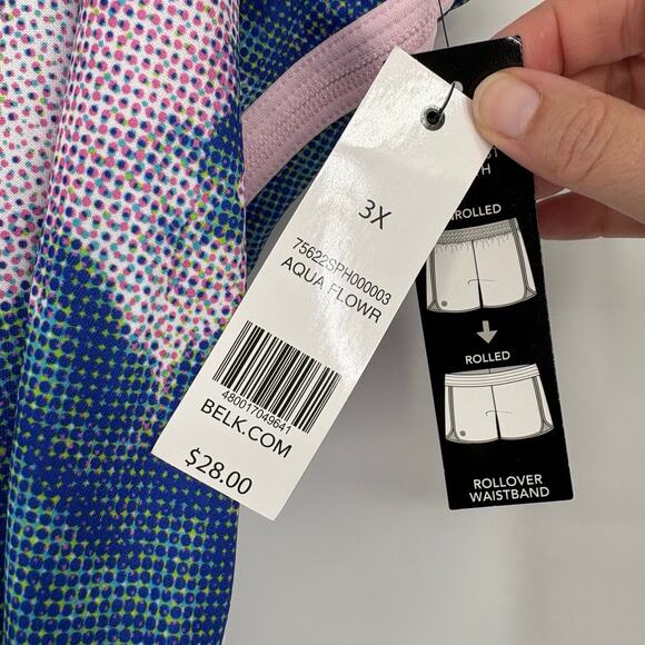 NWT Zelos Women’s Pink & Blue Athletic Shorts Size 3X Working Out Running - Picture 4 of 10